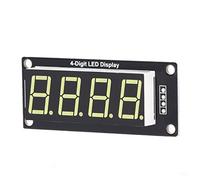 Tixiyu Module D'affichage Numérique LED, Structure Stable, 4 Bits, 7 Segments, Pilote IC TM1637 pour Projet de Bricolage, 4 Pièces (MRA172C Blanc)