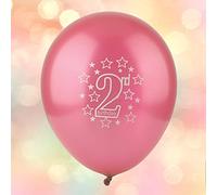 Tixiyu Pack de Ballons Numéro 2 en Latex Durable Non Toxique pour Célébrer des Moments Rouge/bleu/rose 10 Pièces (Rose)