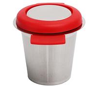 Tixiyu Panier à Infuseur à thé, Filtre à thé en Acier Inoxydable de Haute qualité, Lavable au Lave-vaisselle pour la Préparation du, Service à de 1.9oz (Égouttoir à en inox silicone rouge)
