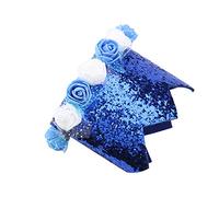 Tixiyu Pet Flower Crown Hat for Dogs Cats Cat à Nœud Papillon Réglable avec des Accessoires de Festival de Fête Brillante Rétractable (Bleu Royal)