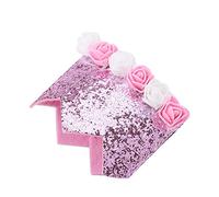 Tixiyu Pet Flower Crown Hat for Dogs Cats Cat à Nœud Papillon Réglable avec des Accessoires de Festival de Fête Brillante Rétractable (Rose)