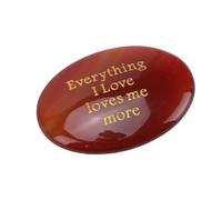 Tixiyu Pierre de préoccupation en agate rouge gravée portable pour améliorer la confiance et l'esprit positif pour la motivation quotidienne, bon compagnon de voyage, environnement édifiant