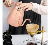 Tixiyu Pot à café Ergonomique en Acier Inoxydable, pour Verser en Toute sécurité, Poinçon à Main, Couleur or Rose