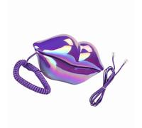 Tixiyu Purple Lips Téléphone Fixe de Bureau Créatif pour la Maison, Le Bureau, Design élégant, Son Clair, Plastique Durable en Violet foncé, pour Les Amis