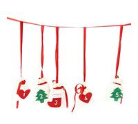 Tixiyu Sacs de Calendrier de L' de Noël 31 Jours Compte à Rebours Poches en Feutre avec des Décorations de Cœur de Bas de Noël pour Décoration du Festival de Fête à Domicile