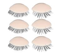 Tixiyu Tête de Mannequin Paupières Réalistes, Ensemble D'entraînement à la Greffe de Cils pour Débutants, 3 Paires de Paupières en Silicone avec Cils pour Modèle D'affichage (Rose)