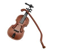 Tixiyu Violon miniature avec archet, bois naturel, 0,1 kg, 4 cordes, finition polie, mini violon pour décoration de maison ou de bureau