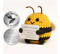 Tixlux Abeille Positive, Cadeau Abeille Heureuse Faite Main avec Petit Câlin Porte-Bonheur, Cadeau Remonter Le Moral, Bon Rétablissement, Cadeaux pour Femme Anniversaire Pâques