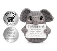 Tixlux Éléphant Positif, Cadeau Éléphant Optimiste Faite Main avec Petit Câlin Porte-Bonheur, Cadeau Remonter Le Moral, Bon Rétablissement, Cadeaux pour Femme Anniversaire Pâques