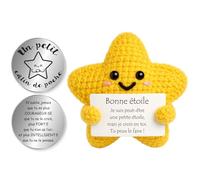 Tixlux Étoile Positif, Cadeau Étoile Bonne Faite Main avec Petit Câlin Porte-Bonheur, Cadeau Remonter Le Moral, Bon Rétablissement, Cadeaux pour Femme Anniversaire Rentrée Scolaire