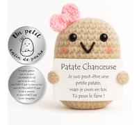Tixlux Pomme de Terre Positive, Cadeau Patate Optimiste Faite Main avec Petit Câlin Porte-Bonheur, Cadeau Remonter Le Moral, Bon Rétablissement, Cadeaux pour Femme Anniversaire Pâques