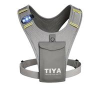 TIYA Support de téléphone pour gilet de course | Étanche | Pochette pour téléphone compatible avec écran tactile | Sans rebond | Réfléchissant | Ultra léger | Accessoire de course pour homme et femme