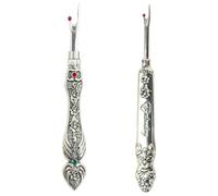 tiyao Ensemble de Coupe-Couture Vintage Seam Rippers Set pour la Couture, L'Artisanat, L'Enlèvement D'Ourlets et de Coutures (2 Pièces Argentées)