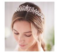 TIYGHI Diadèmes et couronnes de Mariage Bandeaux en Strass for Femmes Bijoux de tête Accessoires de Cheveux de mariée mariées Bandeau Coiffure for Cheveux (Color : Silver)