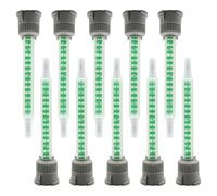 tiyiyok 10 Pièces Époxy Tubes Mélangeur statique, Buses de Mélange Statiques, Buse de Mélange de Colle en Résine Époxy Buse de Mélange Statique 1:1, pour Colle bi Composant (Vert)