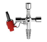 tiyiyok 1Pcs 4 Voies Clé Multifonction, Pompier, Croisée Multifonction, Armoire Electrique, Triangle, Convient pour Ascenseur, Armoire Electrique, etc