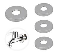 tiyiyok 4 Pièces Rosace Mitigeur Douche, 26 * 70 * 10mm Cache Mitigeur Douche, Cache Tuyau Radiateur, Rosace de Robinet, Applicable aux Conduites d'Eau, aux Tuyaux de Chauffage (Argent)
