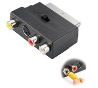 tiyiyok Adaptateur Péritel vers 3X RCA in Out + S-Video S-VHS, Compatible avec TV, DVD, VHS, Adaptateur SCART/S-VHS/AV, Consoles et Plus D'appareils