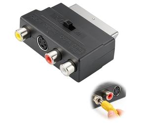 tiyiyok Adaptateur Péritel vers 3X RCA in Out + S-Video S-VHS, Compatible avec TV, DVD, VHS, Adaptateur SCART/S-VHS/AV, Consoles et Plus D'appareils