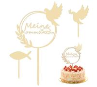 tiyiyok Decoration Communion, Decoration Gateau, Cadeau Communion Fille, Lot de 3 pour la Décoration de la Fête de Sainte-Cène pour Garçons Et Filles Bapteme Fille