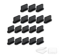 tiyiyok Lot de 18 Bouchons Anti poussière USB C, Cache de Port USB C, Type-C Housse Anti-Poussière en Silicone avec Boîte de Rangement, pour Smartphone, Tablette, Autres appareils Type-C