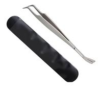 tiyiyok Pince à Tiques, 2 en 1 Pince à Tiques en Acier Inoxydable, Boîte de Rangement Professionnelle en Métal pour Humains, Chiens, Chats, Animaux Domestiques