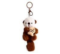Tizee Porte-clés en peluche pour femme avec breloque loutre (1 pièce)