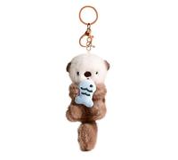 Tizee Porte-clés en peluche pour femme avec breloque loutre (1 pièce)