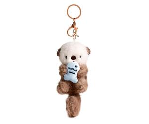 Tizee Porte-clés en peluche pour femme avec breloque loutre (1 pièce)