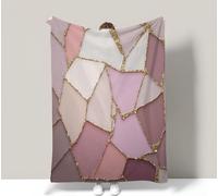 Tizhweqo Couverture Polaire 70x150 Art Abstrait 3D Plaid Couverture Polaire Géométrie Plaid Doux et Chaud Flanelle en Microfibre Couvertures et Plaids pour Lit Jeté de Canapé, Toutes Les Saisons 2638t