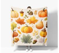 Tizhweqo Couverture Polaire 70x150 Automne 3D Plaid Couverture Polaire Feuille D'érable Plaid Doux et Chaud Flanelle en Microfibre Couvertures et Plaids pour Lit Jeté de Canapé 514t