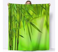 Tizhweqo Couverture Polaire 70x150 Bambou Vert 3D Plaid Couverture Polaire Feuilles de Bambou Plaid Doux et Chaud Flanelle en Microfibre Couvertures et Plaids pour Lit Jeté de Canapé 2530t