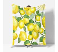 Tizhweqo Couverture Polaire 70x150 Citron 3D Plaid Couverture Polaire Orange Plaid Doux et Chaud Flanelle en Microfibre Couvertures et Plaids pour Lit Jeté de Canapé, Toutes Les Saisons 2620t