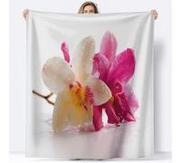 Tizhweqo Couverture Polaire 70x150 Fleurs 3D Plaid Couverture Polaire Fleurs Plaid Doux et Chaud Flanelle en Microfibre Couvertures et Plaids pour Lit Jeté de Canapé, Toutes Les Saisons 2458t