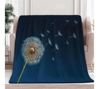 Tizhweqo Couverture Polaire 70x150 Pissenlit 3D Plaid Couverture Polaire Motif Bleu Plaid Doux et Chaud Flanelle en Microfibre Couvertures et Plaids pour Lit Jeté de Canapé, Toutes Les Saisons 2431t