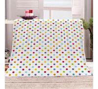 Tizhweqo Couverture Polaire 70x150 Points Colorés 3D Plaid Couverture Polaire Points Plaid Doux et Chaud Flanelle en Microfibre Couvertures et Plaids pour Lit Jeté de Canapé, Toutes Les Saisons 532t