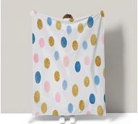 Tizhweqo Couverture Polaire 70x150 Points Colorés 3D Plaid Couverture Polaire Points Plaid Doux et Chaud Flanelle en Microfibre Couvertures et Plaids pour Lit Jeté de Canapé, Toutes Les Saisons 2593t