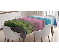 Tizhweqo Nappe Carrée Paysage Rural, 3D Fleurs de Cerisier Nappe de Table Impermeable Polyester Nappes pour Jardin Cuisine Mariage, 150x150 cm ZB14