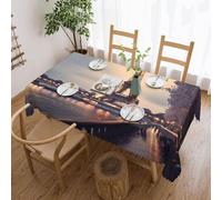 Tizhweqo Nappe Paris Rectangulaire, 3D Scène Urbaine Nappe de Table Impermeable Polyester Nappes pour Jardin Cuisine Mariage, 140x200 cm Q.P3776