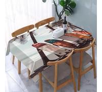 Tizhweqo Nappe Planche de Surf Rectangulaire, 3D Paysage Marin Nappe de Table Impermeable Polyester Nappes pour Jardin Cuisine Mariage, 140x220 cm Q.P307
