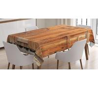 Tizhweqo Nappe Porte de Grange Rectangulaire, 3D Ferme en Bois Nappe de Table Impermeable Polyester Nappes pour Jardin Cuisine Mariage, 140x300 cm Q/P5129