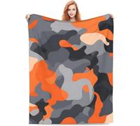 Tizhweqo Plaid Polaire Camouflage, 3D Plaid Couverture Polaire 130x150 cm Camouflage Imprimée Flanelle Blanket Literie 1 Personne, Couvertures en Microfibre Doux et Chaude pour Canape Lit 4341p