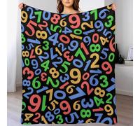 Tizhweqo Plaid Polaire Chiffres, 3D Plaid Couverture Polaire 130x170 cm Couleur Imprimée Flanelle Blanket Literie 1 Personne, Couvertures en Microfibre Doux et Chaude pour Canape Lit 4918p