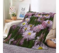 Tizhweqo Plaid Polaire Fleurs, 3D Plaid Couverture Polaire 150x200 cm Fleurs Imprimée Flanelle Blanket Literie 1 Personne, Couvertures en Microfibre Doux et Chaude pour Canape Lit 68p