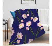 Tizhweqo Plaid Polaire Fleurs, 3D Plaid Couverture Polaire 70x150 cm Motif Bleu Imprimée Flanelle Blanket Literie 1 Personne, Couvertures en Microfibre Doux et Chaude pour Canape Lit 5023p