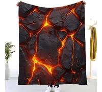 Tizhweqo Plaid Polaire Magma, 3D Plaid Couverture Polaire 100x150 cm Thème Nature Imprimée Flanelle Blanket Literie 1 Personne, Couvertures en Microfibre Doux et Chaude pour Canape Lit 7688p