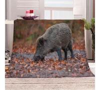 Tizhweqo Plaid Polaire Sanglier, 3D Plaid Couverture Polaire 180x220 cm Automne Imprimée Flanelle Blanket Literie 2 Personnes, Couvertures en Microfibre Doux et Chaude pour Canape Lit 24p