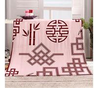 Tizhweqo Plaid Polaire Style Chinois, 3D Plaid Couverture Polaire 180x220 cm Style Chinois Imprimée Flanelle Blanket Literie 2 Personnes, Couvertures en Microfibre Doux et Chaude pour Canape Lit 4524p