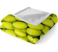 Tizhweqo Plaid Polaire Tennis, 3D Plaid Couverture Polaire 100x150 cm Tennis Imprimée Flanelle Blanket Literie 1 Personne, Couvertures en Microfibre Doux et Chaude pour Canape Lit 5159p