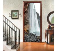 Tizhweqo Stickers Porte Trompe L'oeil Cascade Cascade Papier Peint Autocollant Pour Chambre Salon Décoration Stickers Muraux Sticker Porte 80x200 cm 7058a